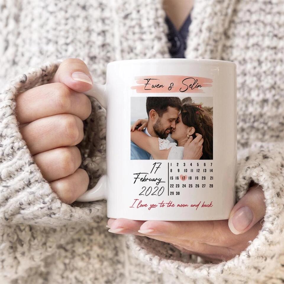 I Love You To The Moon And Back - Personalized White Mug