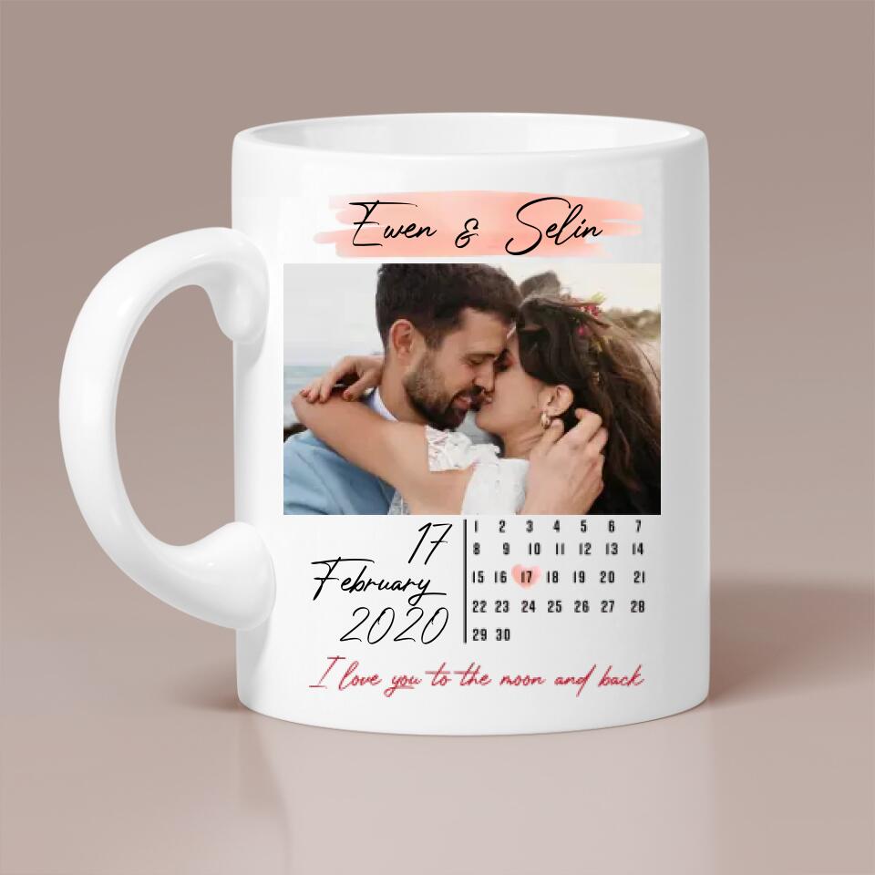 I Love You To The Moon And Back - Personalized White Mug