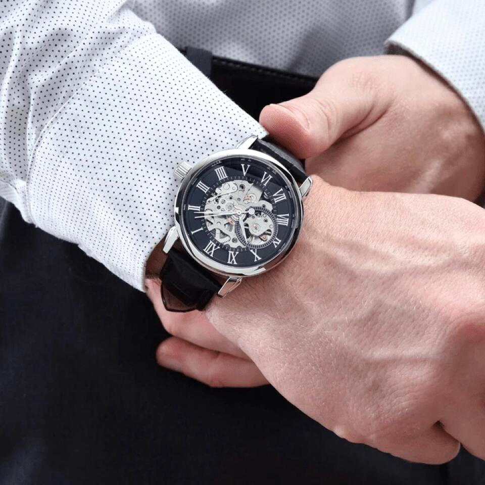 Cheers to Many More Years of Memories to Come, Anniversary Gifts for Him, Personalized Men's Watch