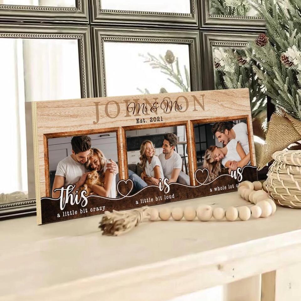 Personalized Valentine Gifts - This Is Us Mr and Mrs - Personalized Wall Art Decor Rectangle Wood Sign - Gift for Wife, Husband