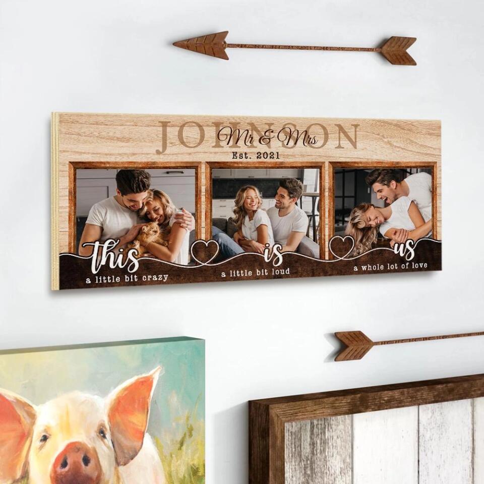 Personalized Valentine Gifts - This Is Us Mr and Mrs - Personalized Wall Art Decor Rectangle Wood Sign - Gift for Wife, Husband