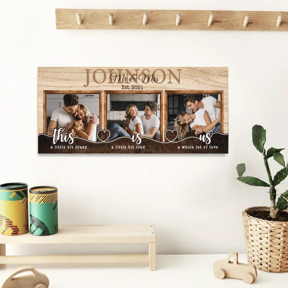Personalized Valentine Gifts - This Is Us Mr and Mrs - Personalized Wall Art Decor Rectangle Wood Sign - Gift for Wife, Husband