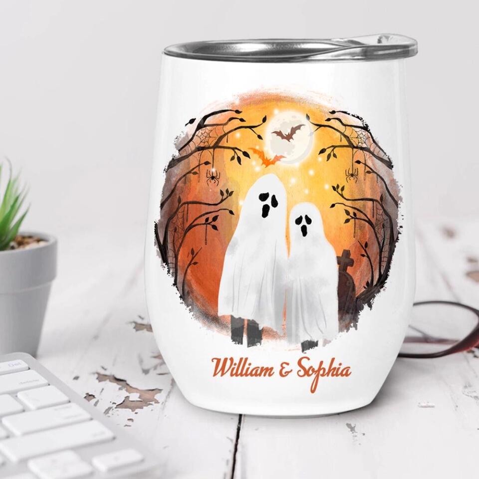 Every Love Story Is Bootiful But Ours Is My Favorite - Personalized Wine Tumbler - Halloween Gift For Couples