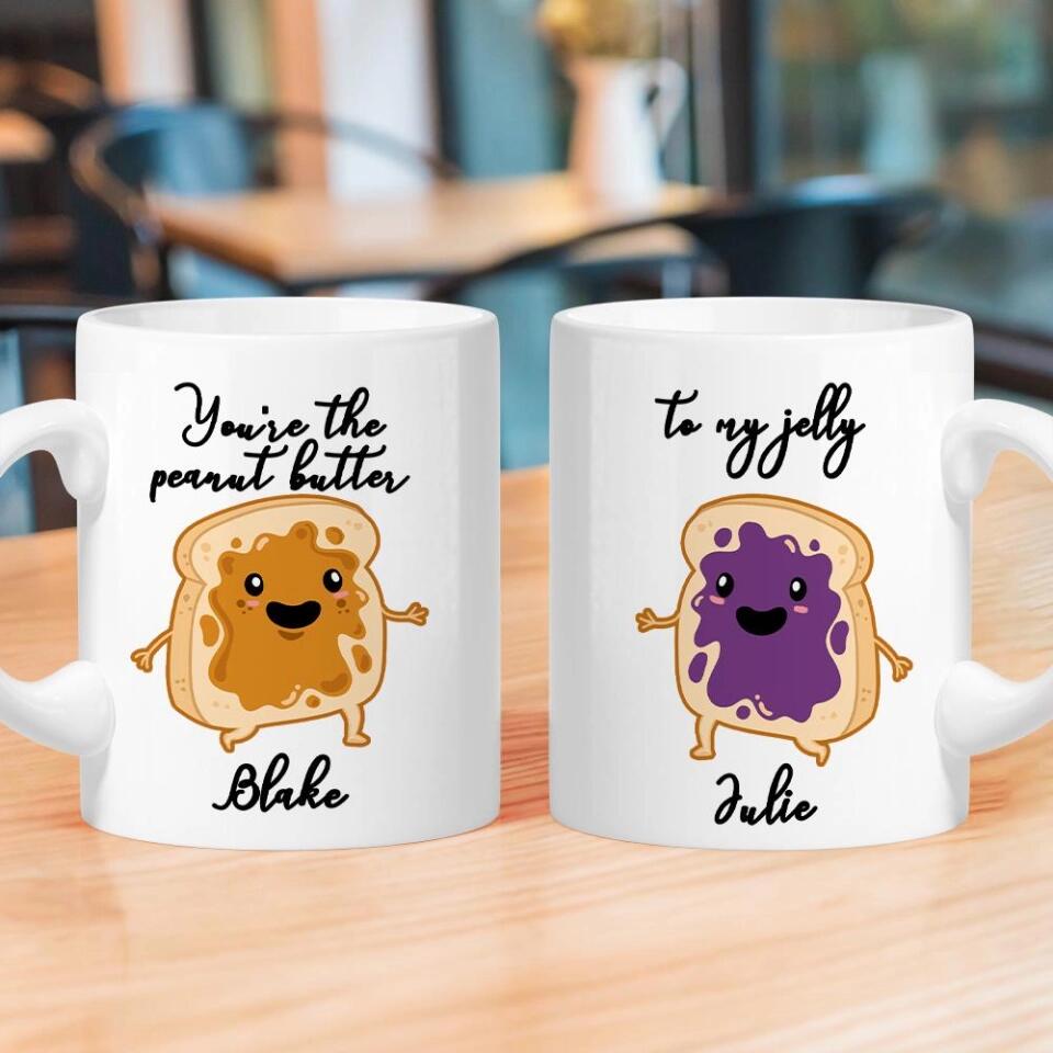 You Are Peanut Butter to My Jelly Personalized Mug Couple Gift