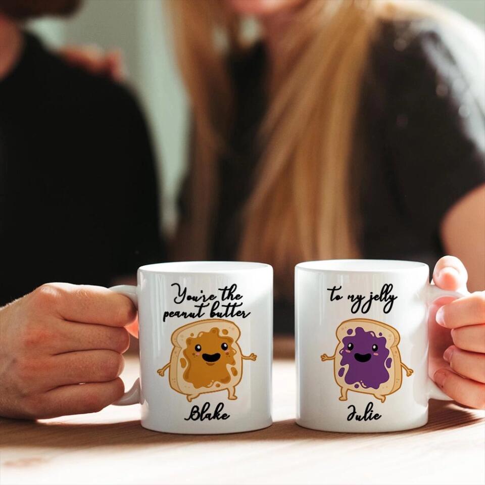You Are Peanut Butter to My Jelly Personalized Mug Couple Gift
