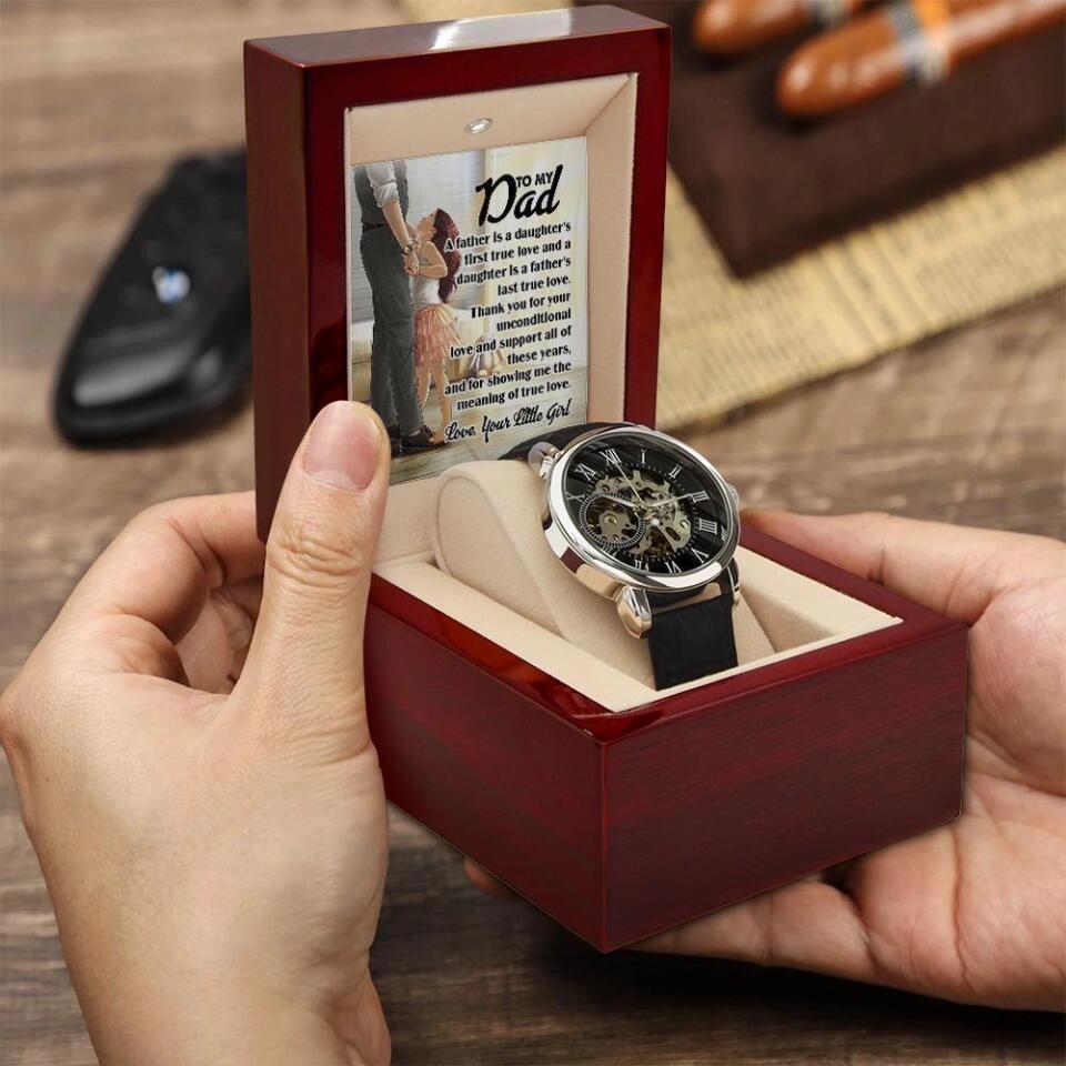 A Father Is A Daughter's First True Love - Men's Watch - Gift For Dad From Daughters