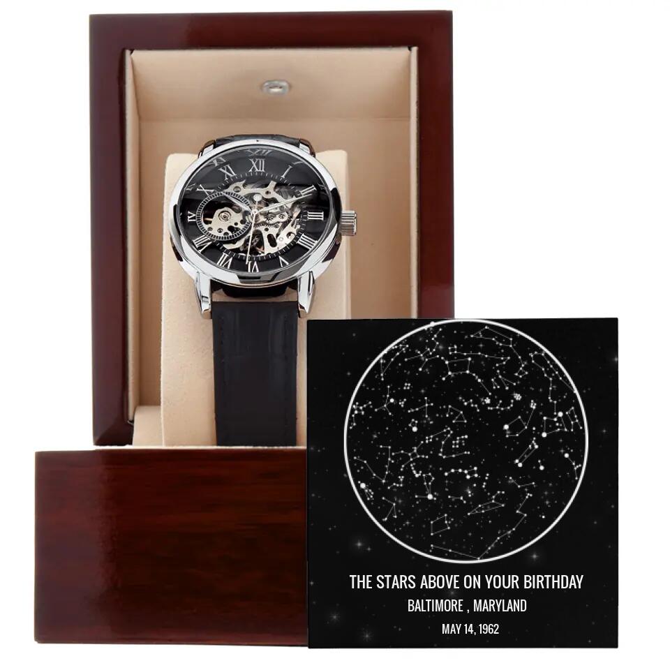 Stars Above On Your Birthday - Personalized Luxury Men&#39;s Watch