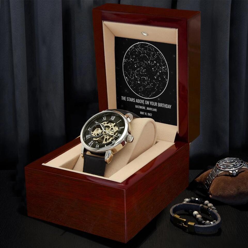 Stars Above On Your Birthday - Personalized Luxury Men's Watch