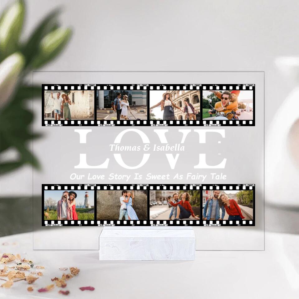 Our Love Story Is Sweet As Fairy Tale - Personalized Acrylic Plaque - Gift For Wedding Anniversary