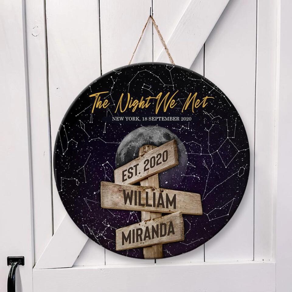 The Night We Met Star Map Night Sky Custom Personalized Wooden Sign