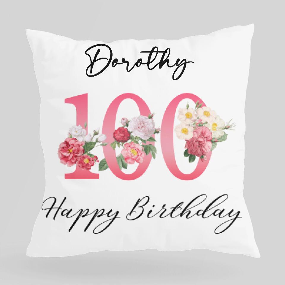 Personalized Name Pillow 100 Birthday Gift Idea