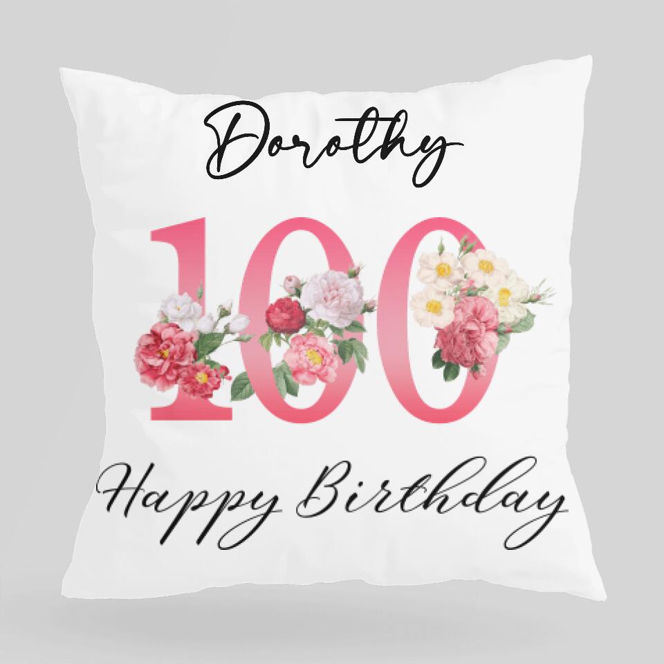 Personalized Name Pillow 100 Birthday Gift Idea