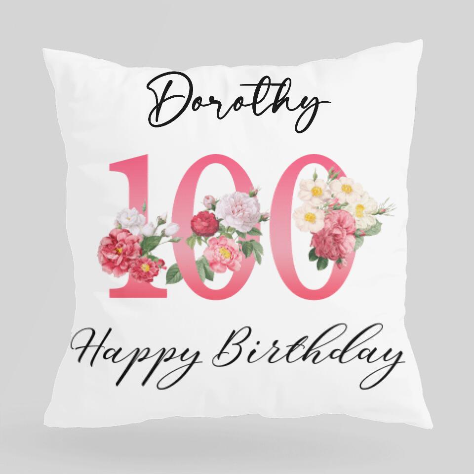 Personalized Name Pillow 100 Birthday Gift Idea
