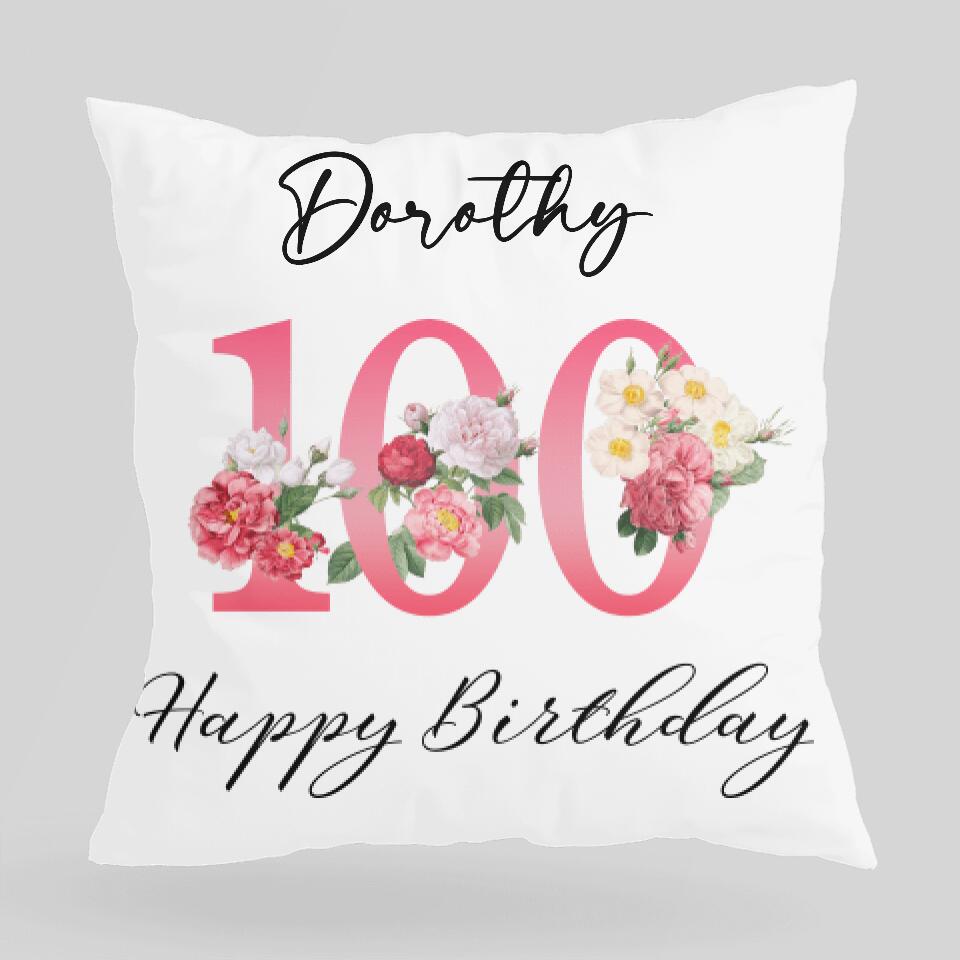 Personalized Name Pillow 100 Birthday Gift Idea