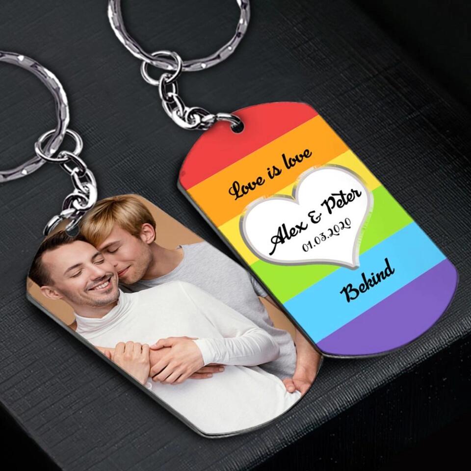 Love Is Love, Bekind - Personalized Keychain - Gift Ideas For LGBT Couple