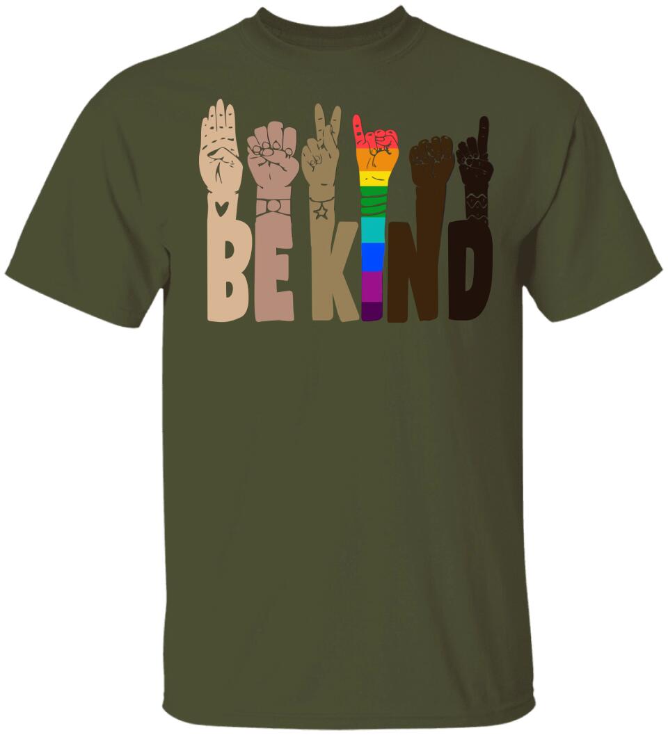 Be Kind Rainbow Sign Language Shirt LGBT Pride Gifts
