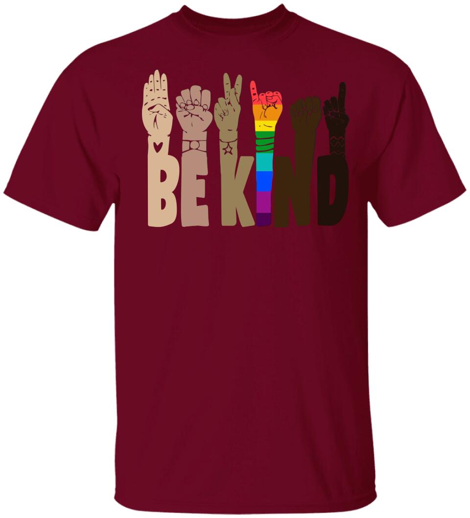 Be Kind Rainbow Sign Language Shirt LGBT Pride Gifts