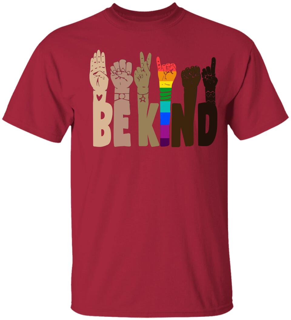 Be Kind Rainbow Sign Language Shirt LGBT Pride Gifts