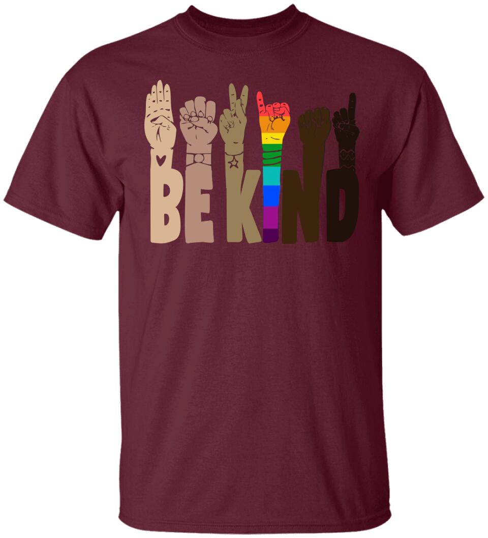 Be Kind Rainbow Sign Language Shirt LGBT Pride Gifts