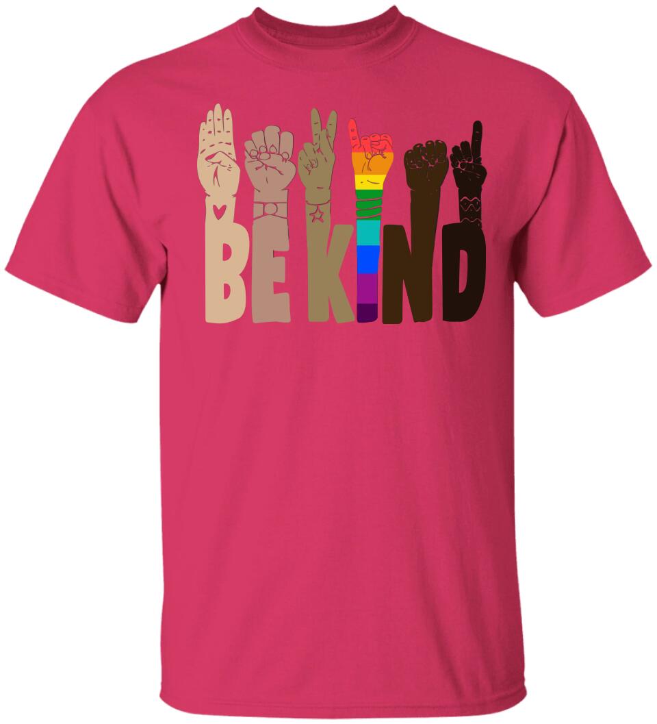 Be Kind Rainbow Sign Language Shirt LGBT Pride Gifts