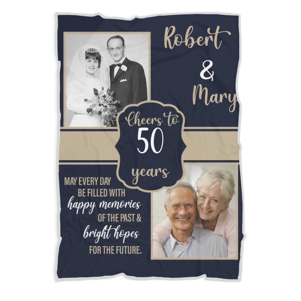 May Every Day Be Filled With Happy Memories - Best Anniversary Gifts for Her/ Personalized Fleece Blanket - 209IHNNPBL639