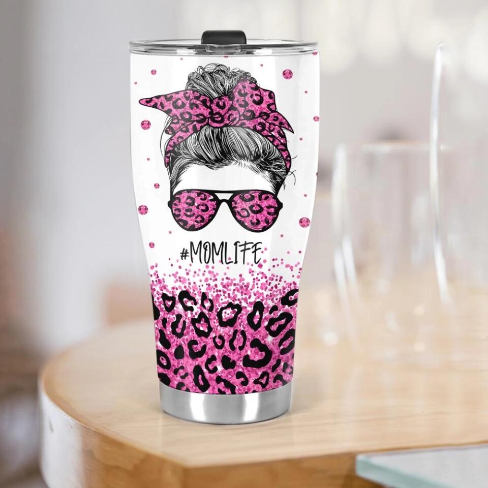 Wife Mom Boss Vintage Retro Style - Personalized Curved Tumbler