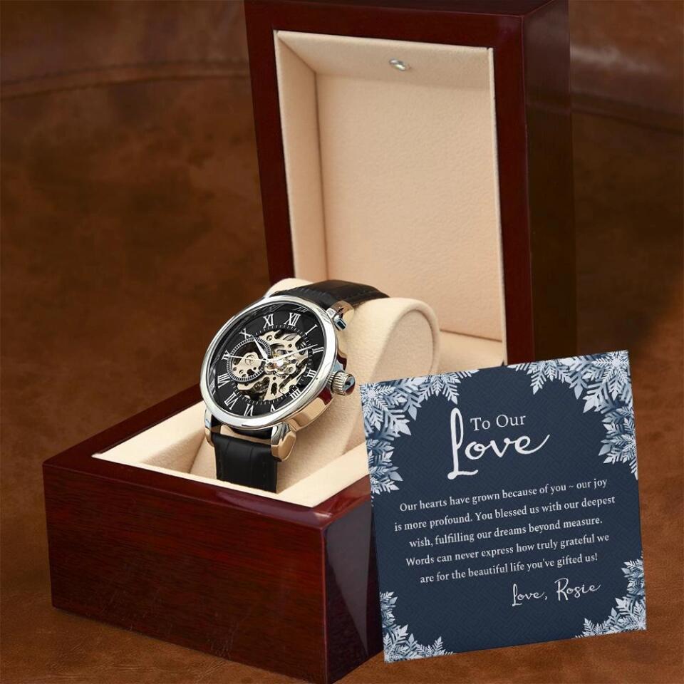 To Our Love Love Quote For Him Custom Openwork Watch Gift For Him