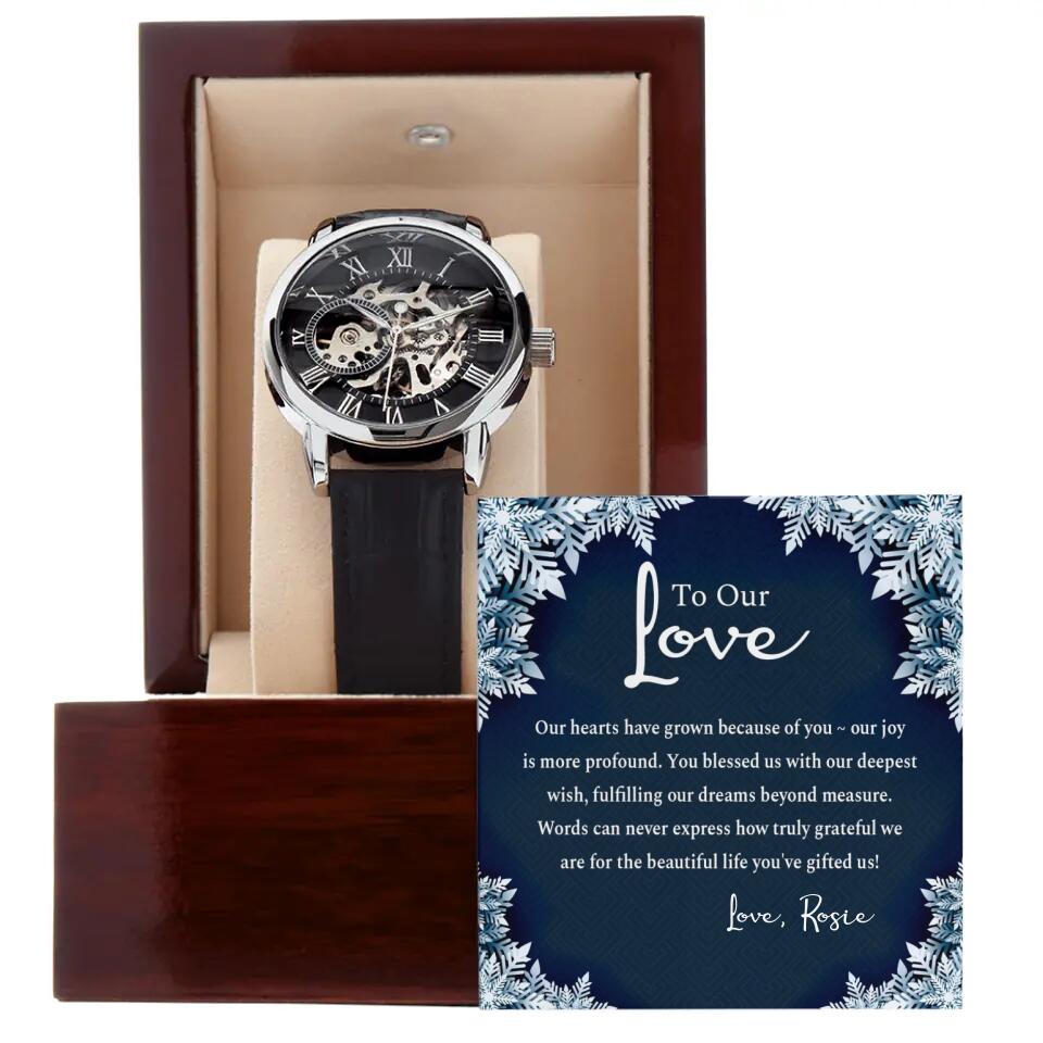 To Our Love Our Hearts Have Grown Because Of You Our Joy Is More Profound Custom Message-Best Luxury Openwatch Gift For Him Boyfriend Father-209IHPNPWA279