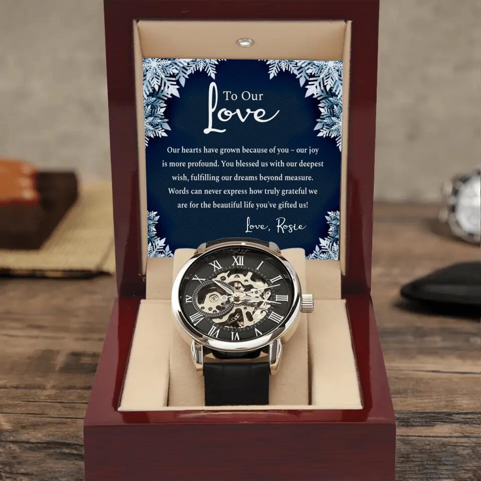 To Our Love Love Quote For Him Custom Openwork Watch Gift For Him