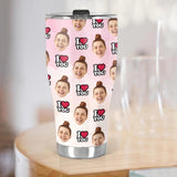 Custom Photo Background And Pattern - Personalized Curved Tumbler