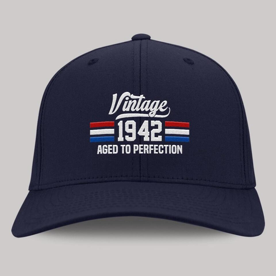 America Flag - Aged To Perfection Twill Cap - Best Birthday Gift for Men