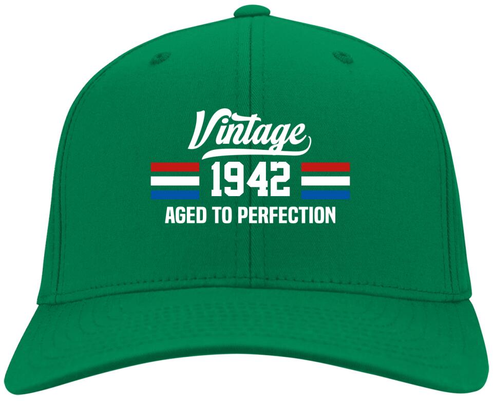 Vintage America Flag Aged To Perfection Custom Year-Best Personalized Twill Cap Gift For Birthday Him Father Husband Brother-209IHNNPCC536