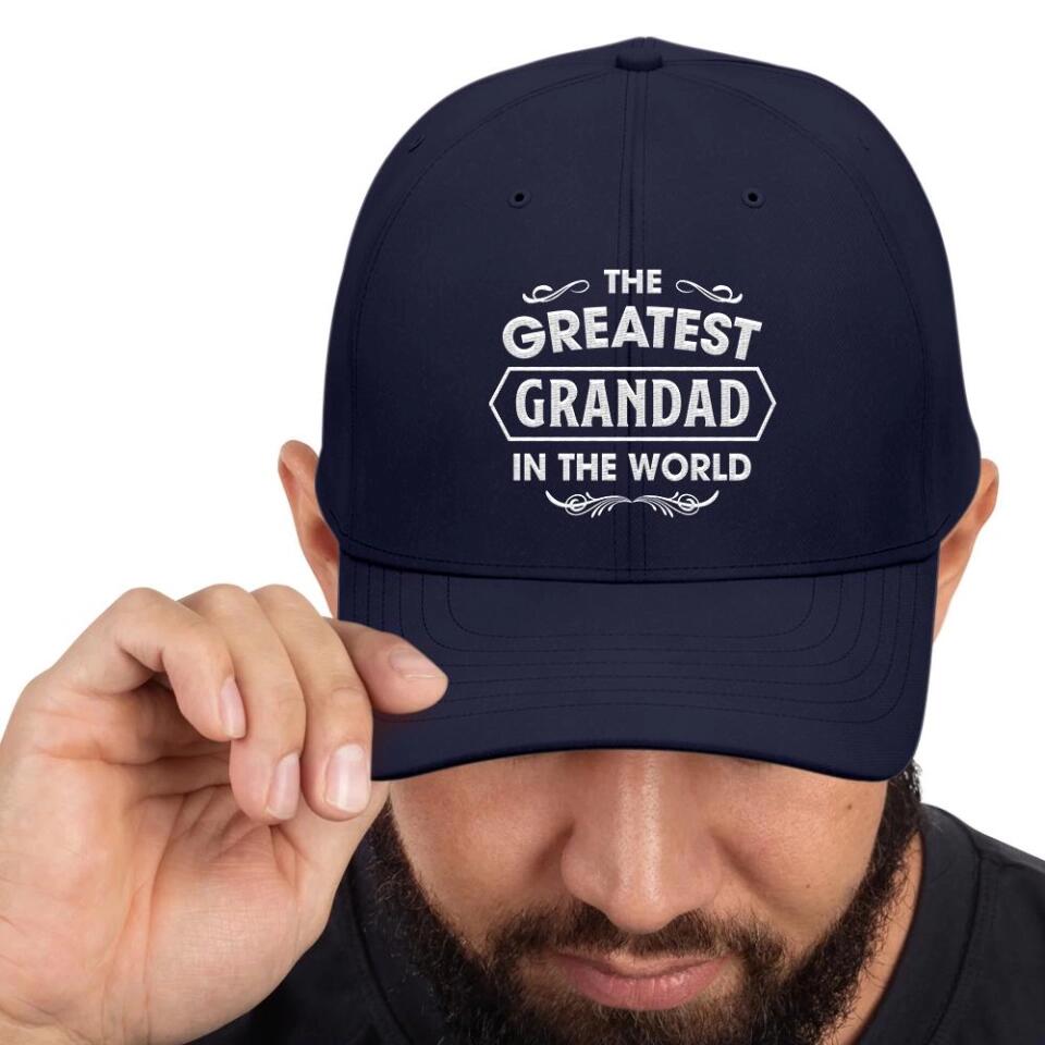 The Greatest Grandad In The World Personalized Twill Cap Gift For Grandfather