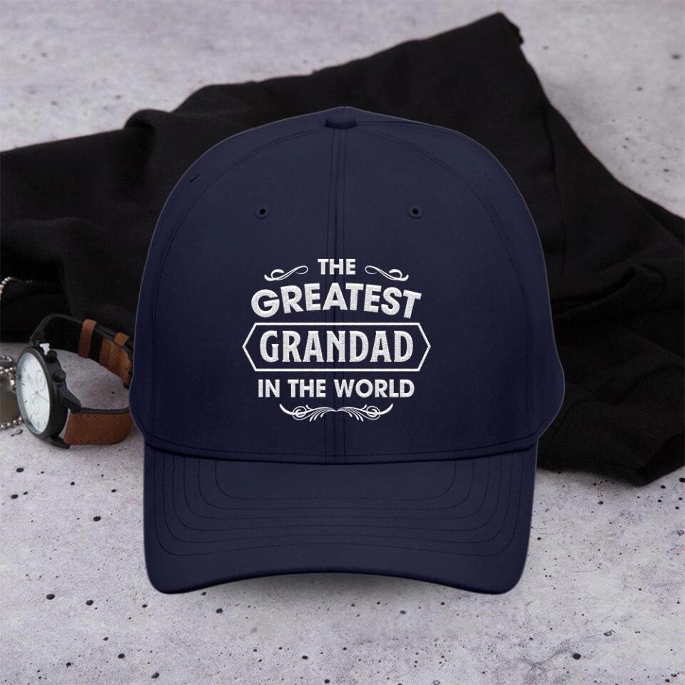 The Greatest Grandad In The World Personalized Twill Cap Gift For Grandfather