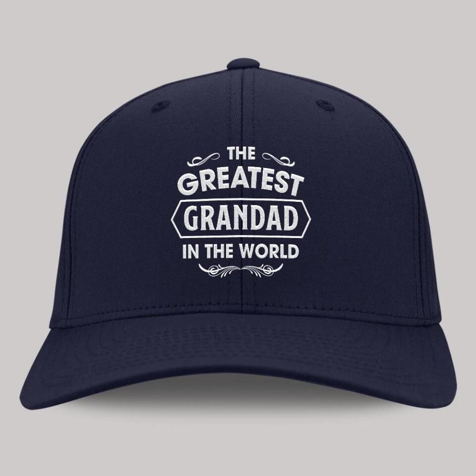 The Greatest Grandad In The World Personalized Twill Cap Gift For Grandfather