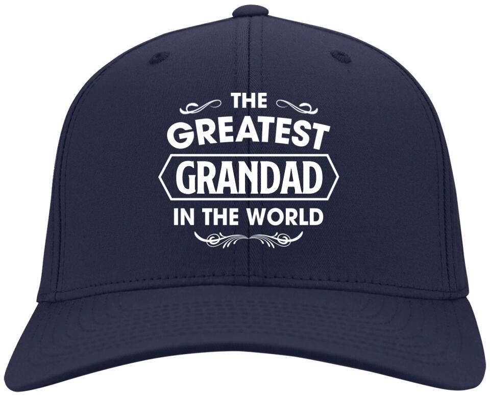 The Greatest Grandad In The World Personalized Twill Cap Gift For Grandfather