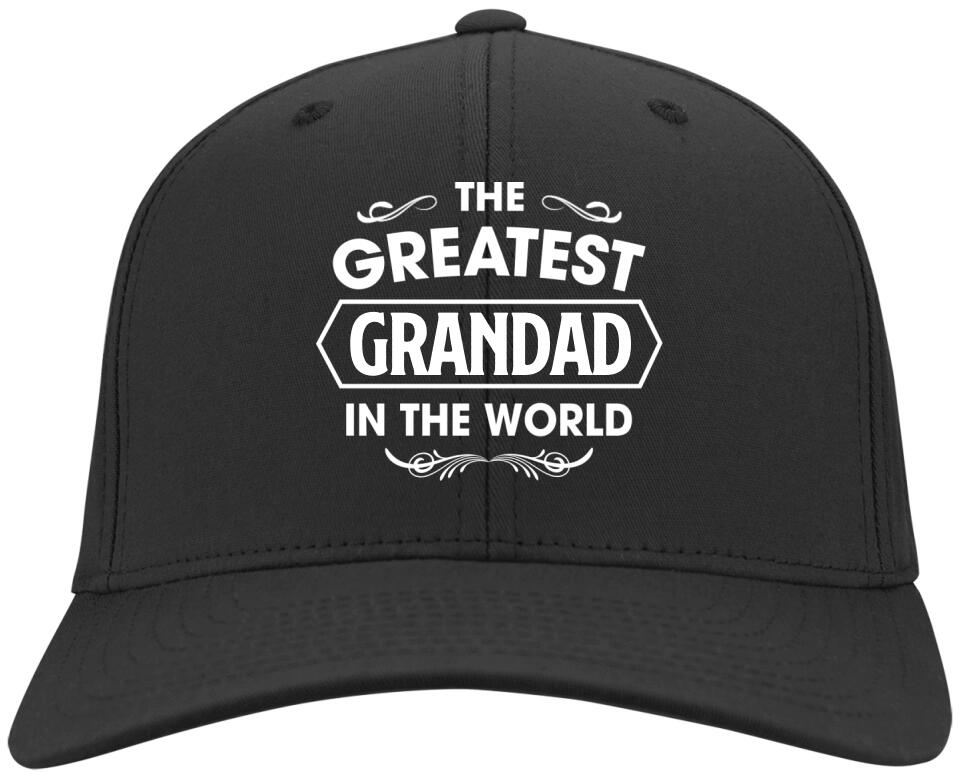 The Greatest Grandad In The World Personalized Twill Cap Gift For Grandfather