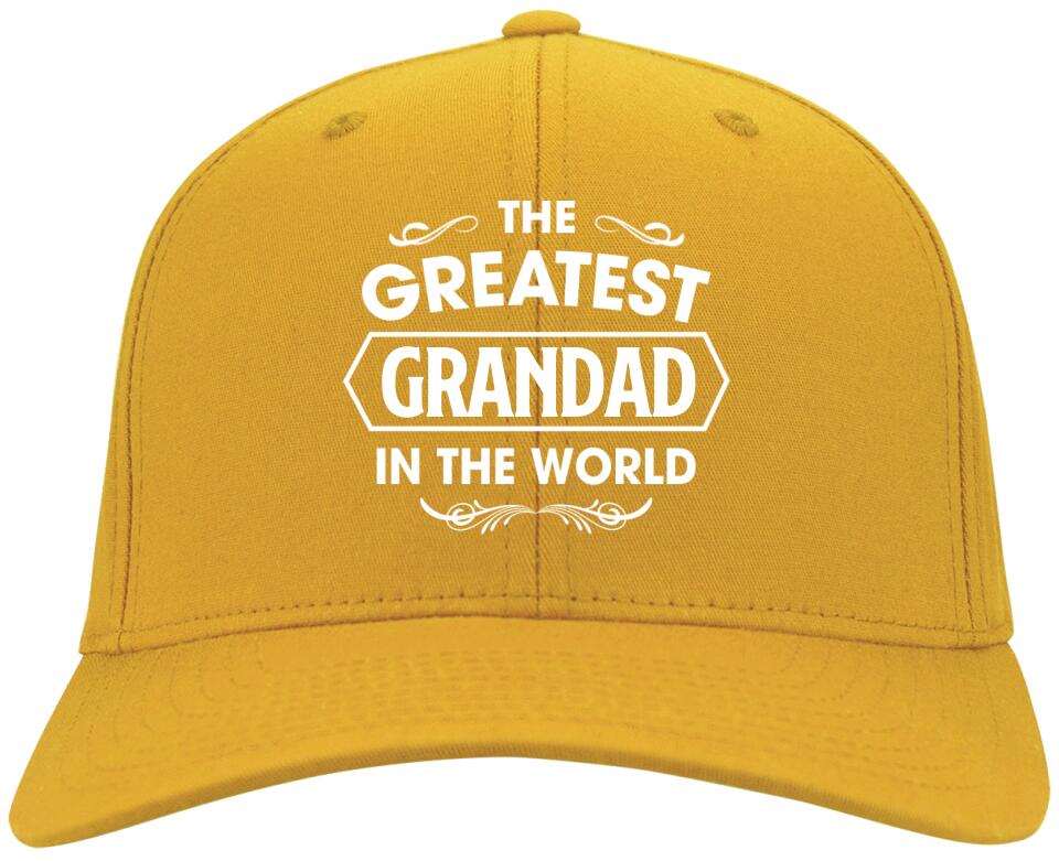 The Greatest Grandad In The World Personalized Twill Cap Gift For Grandfather