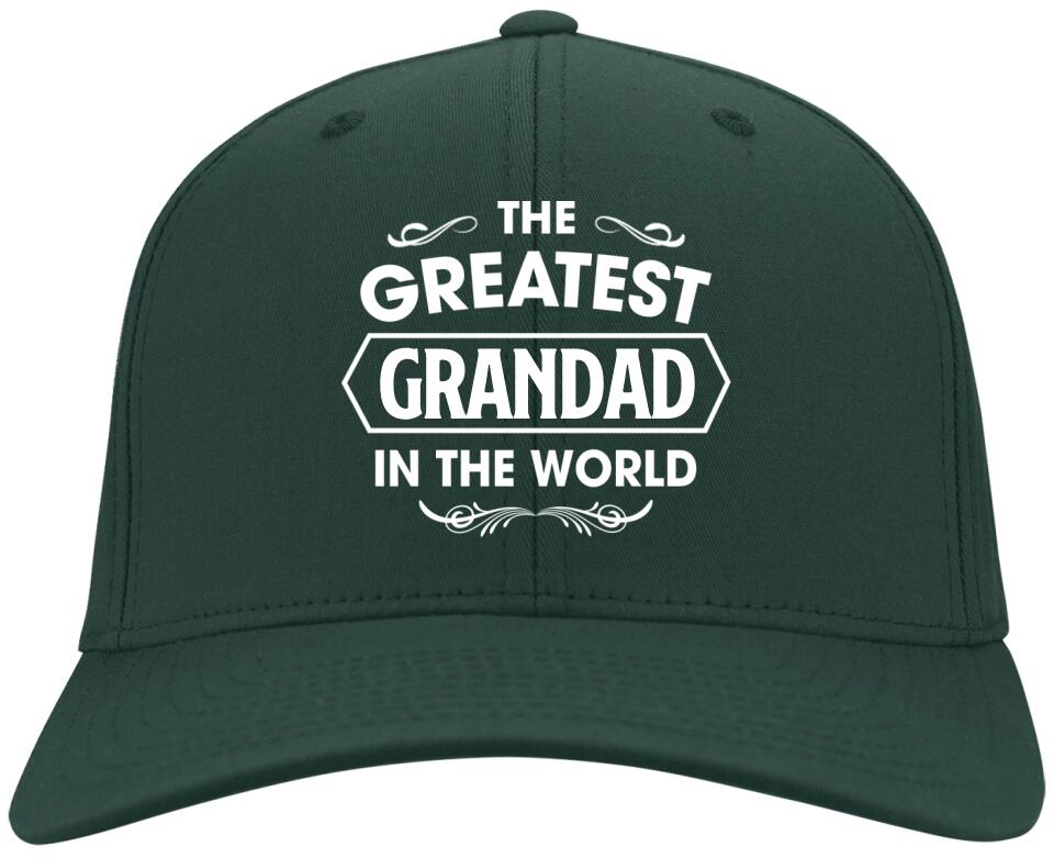 The Greatest Grandad In The World Personalized Twill Cap Gift For Grandfather