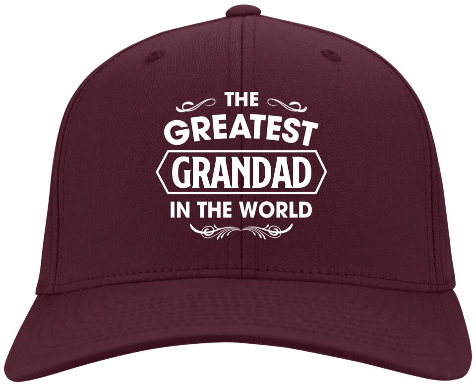 The Greatest Grandad In The World Personalized Twill Cap Gift For Grandfather