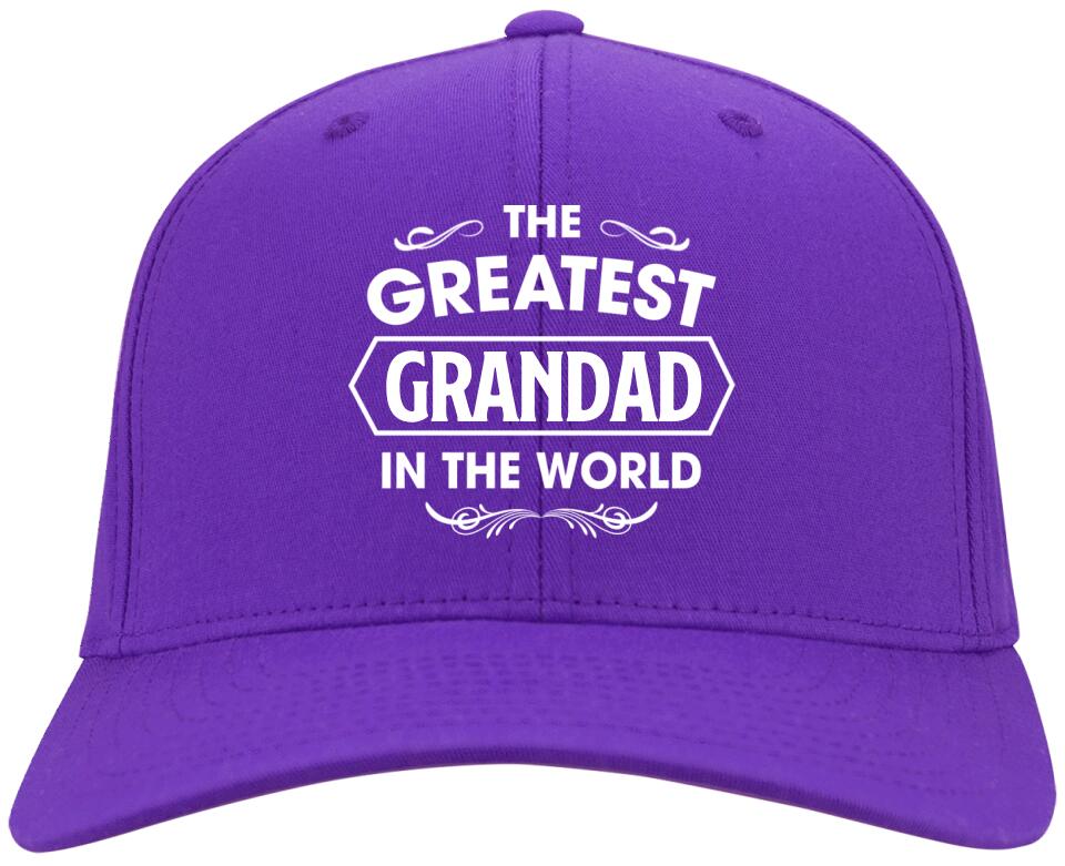 The Greatest Grandad In The World Personalized Twill Cap Gift For Grandfather
