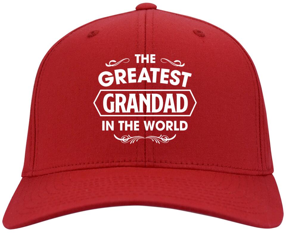 The Greatest Grandad In The World Personalized Twill Cap Gift For Grandfather