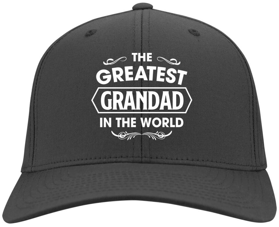 The Greatest Grandad In The World Personalized Twill Cap Gift For Grandfather
