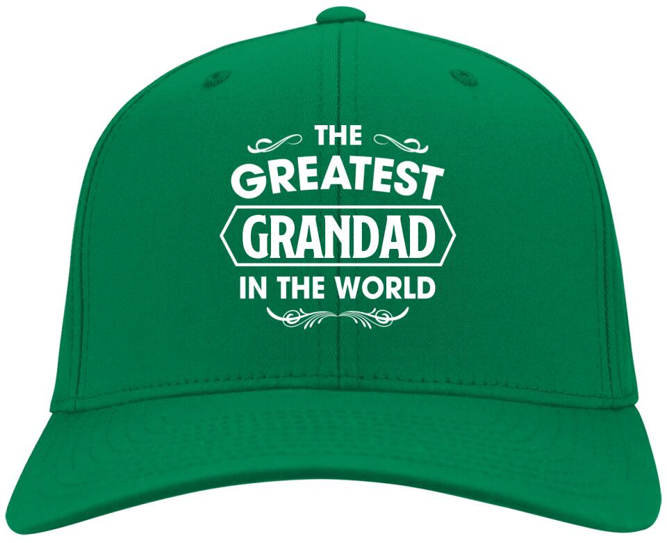 The Greatest Grandad In The World Personalized Twill Cap Gift For Grandfather