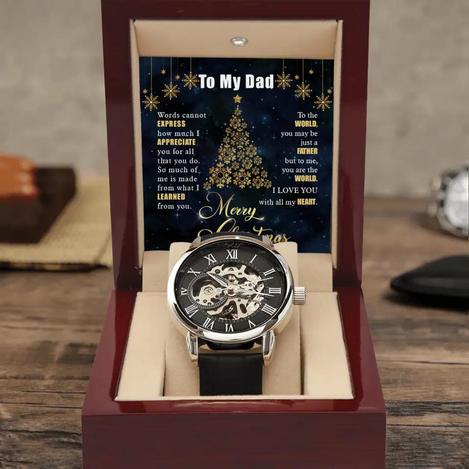 Dad Words Can Not Express How I Love You - Personalized Luxury Men's Watch - Gifts For Men Dad On Christmas Birthday -  209IHPTHWA280