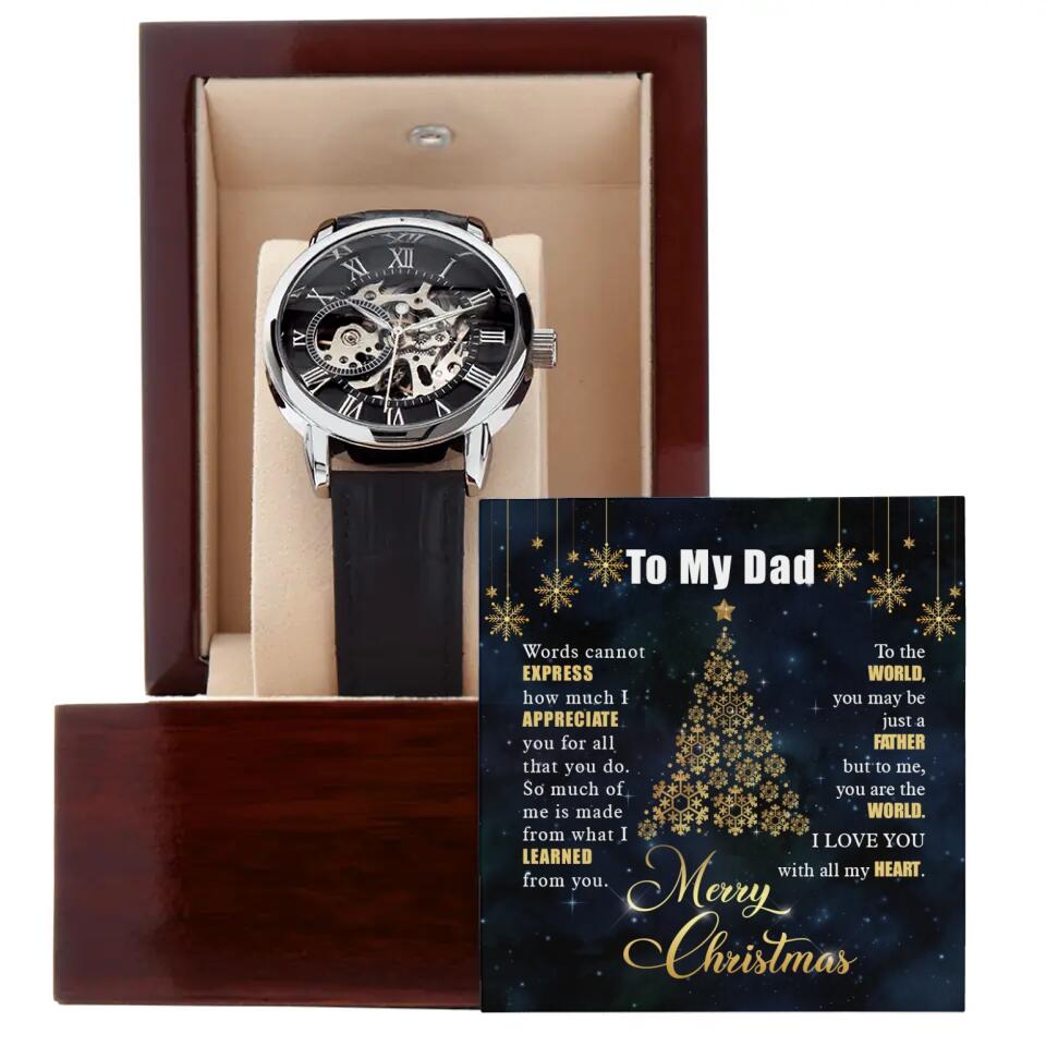 Dad Words Can Not Express How I Love You - Personalized Luxury Men's Watch - Gifts For Men Dad On Christmas Birthday -  209IHPTHWA280