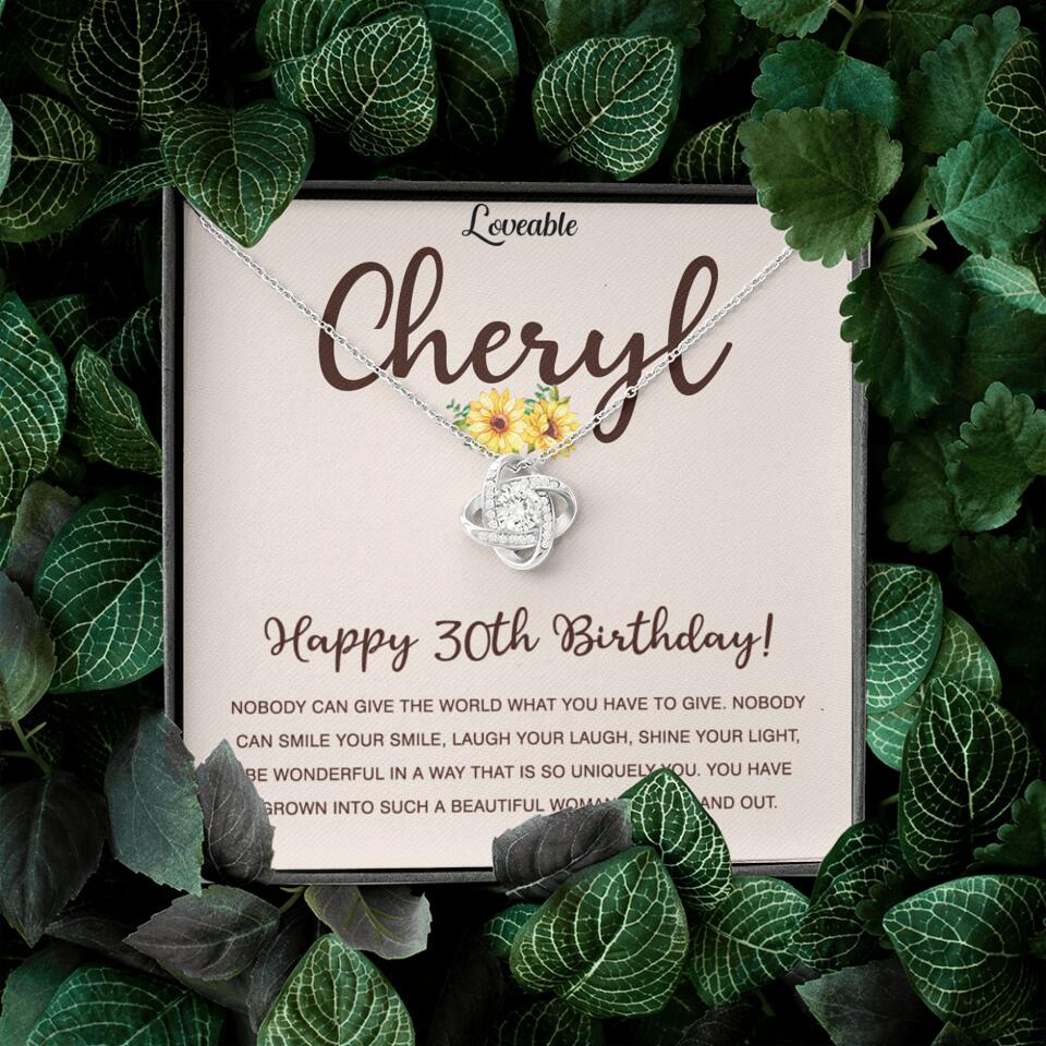 Happy 30th Birthday - Personalized White Gold Necklace - Custom Name