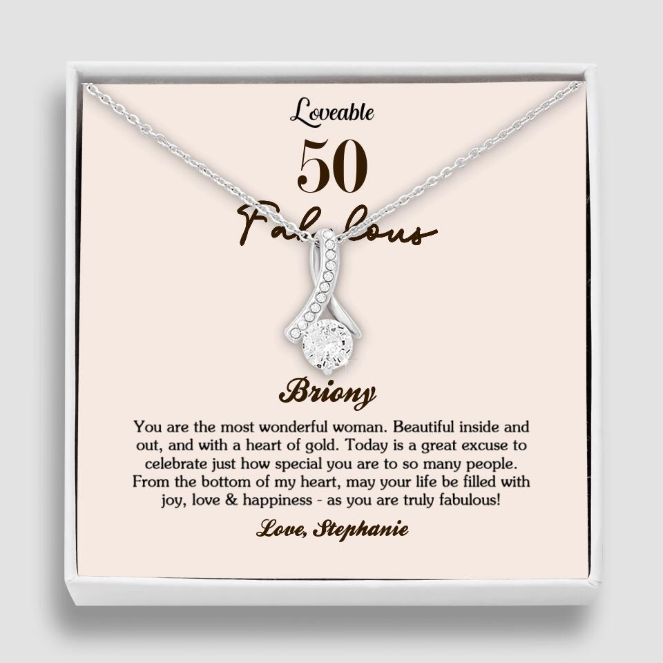 You Are The Most Wonderful Woman - Personalized Necklace - 50th Birthday Gift For Woman
