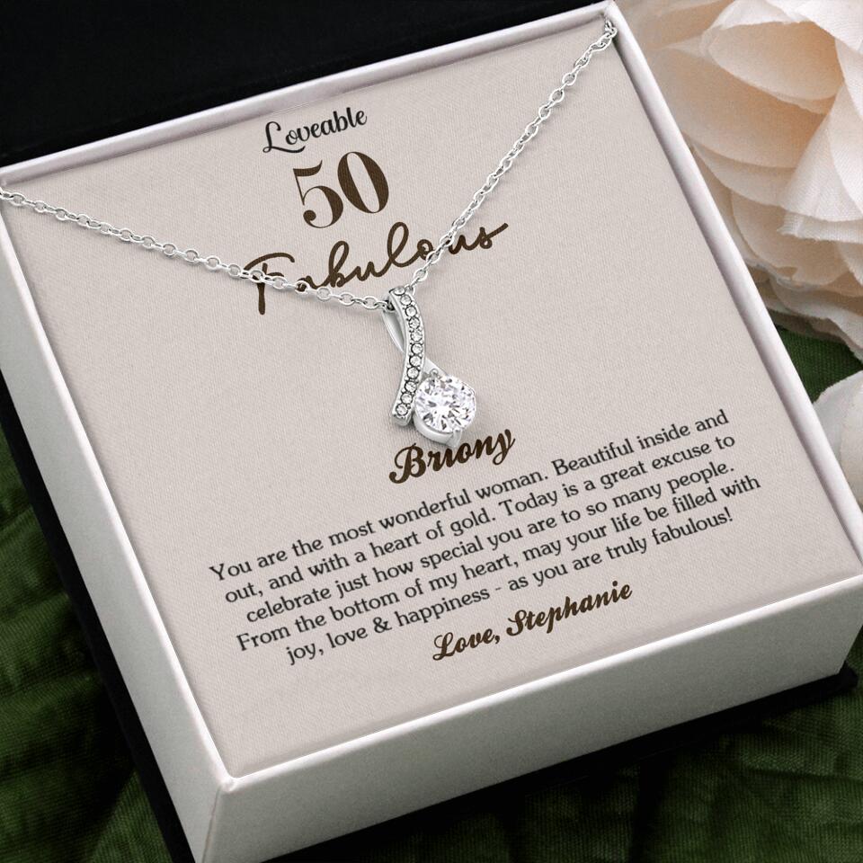 You Are The Most Wonderful Woman - Personalized Necklace - 50th Birthday Gift For Woman