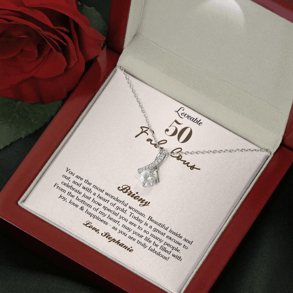 You Are The Most Wonderful Woman - Personalized Necklace - 50th Birthday Gift For Woman